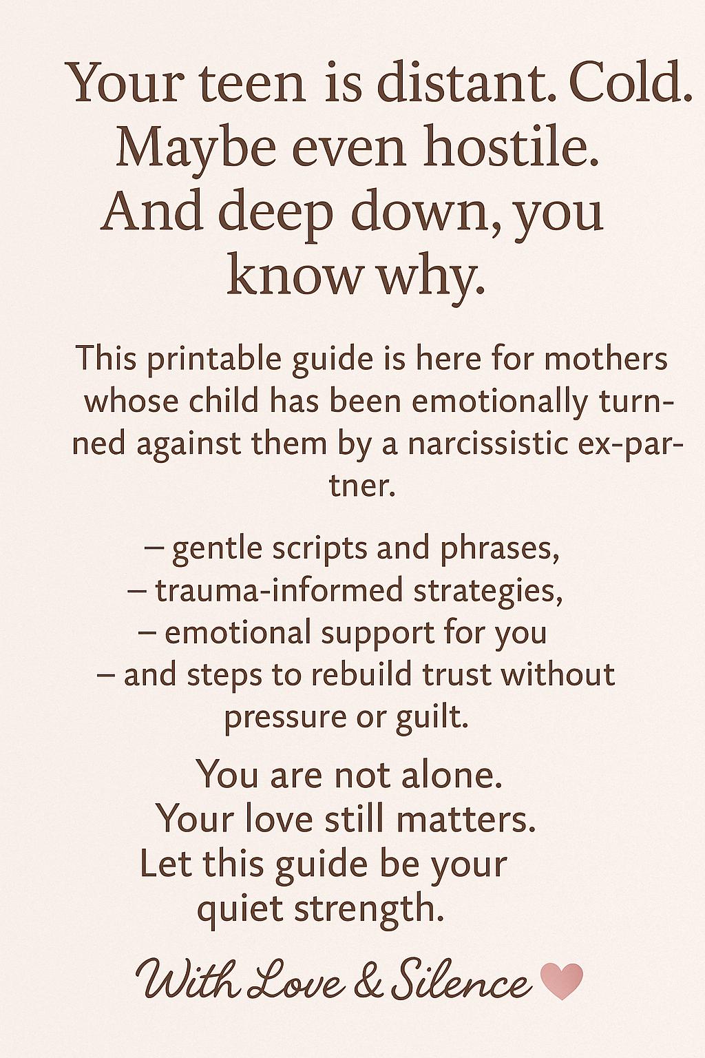 Healing Guide: Overcome Parental Alienation & Narcissistic Abuse - Empowering Workbook for Mothers