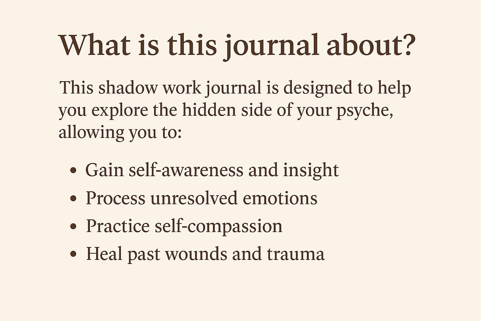 Shadow Work Reflection Journal: Mini Self-Healing Printable PDF for Inner Growth and Emotional Discovery