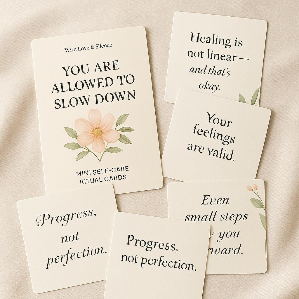 Printable Mental Health Affirmation Cards: Self-Care PDF Deck for Emotional Support (10 pieces)