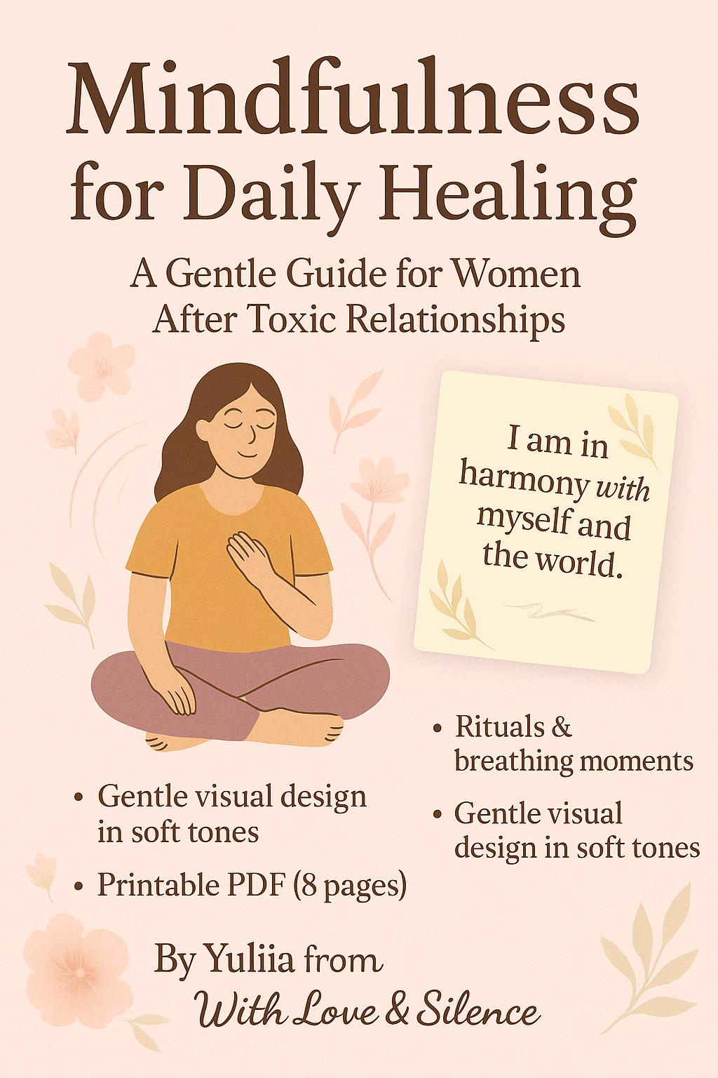 Daily Mindfulness Journal: Printable Self-Care Workbook for Inner Peace, Reflection & Healing