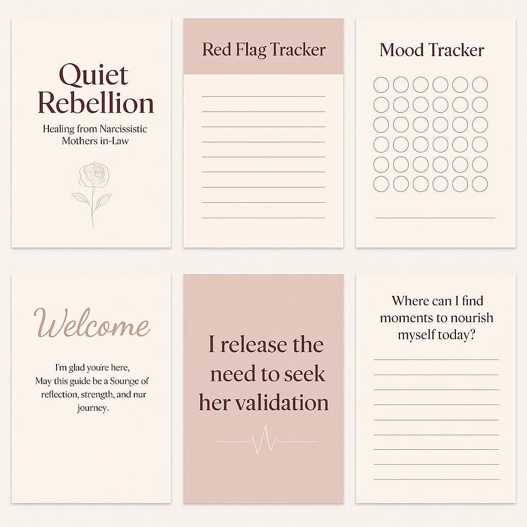 Quiet Rebellion: Healing from Narcissistic Mothers-in-Law – Reflective Journal for Boundaries & Emotional Clarity