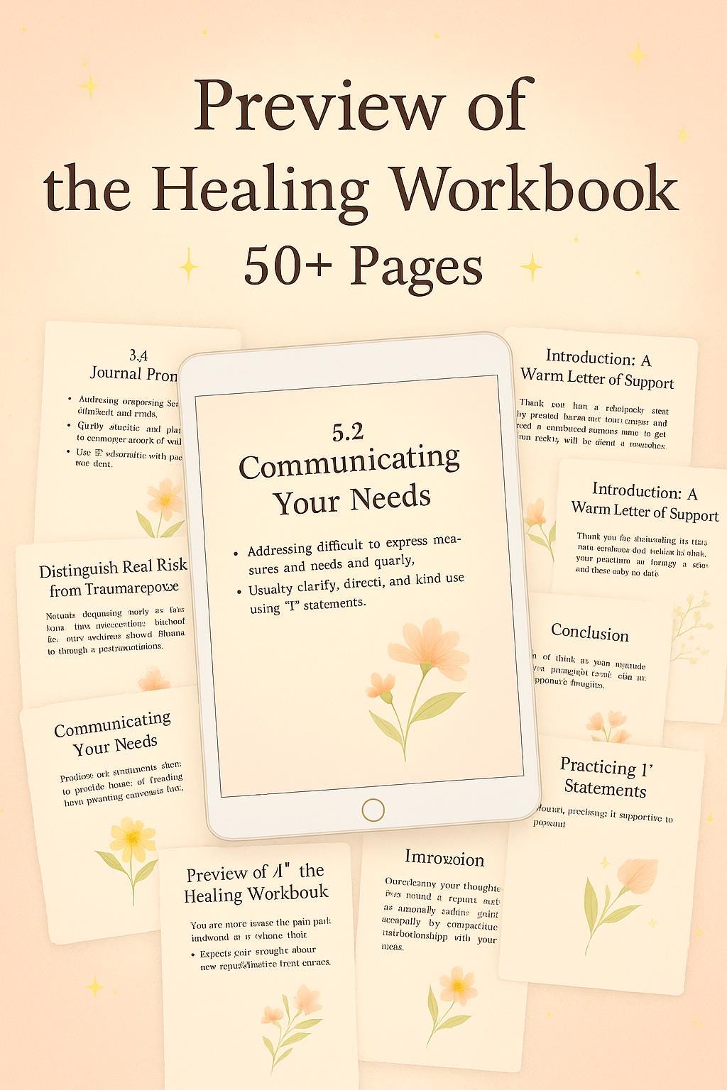 Love After Pain: Emotional Healing Workbook & Self-Care Ritual Cards | Digital Journal Printables