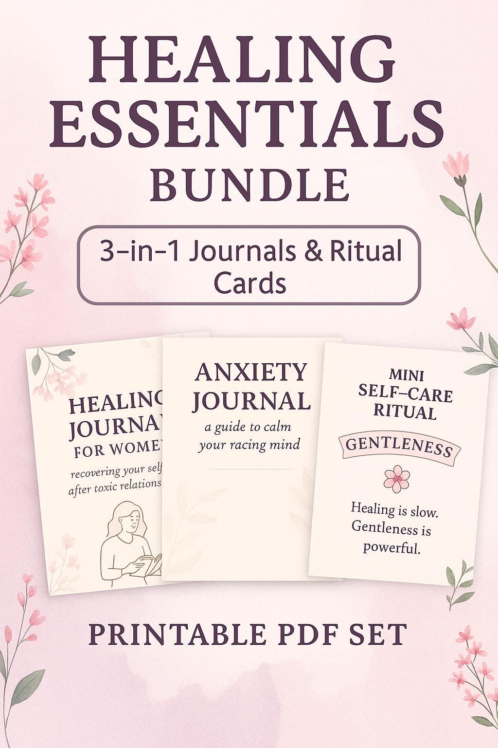 Self-Esteem Workbook Bundle: Confidence & Emotional Growth (PDF Download)