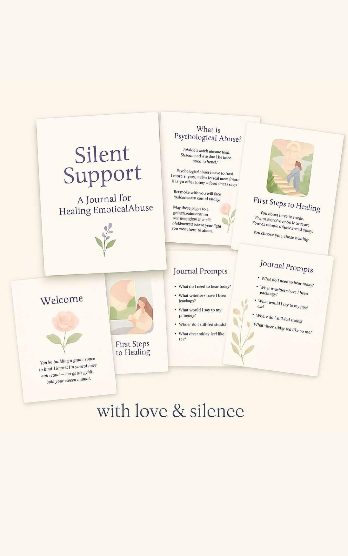 Healing Emotional Wounds: Silent Support Journal - Digital PDF for Self-Guided Recovery and Inner Peace