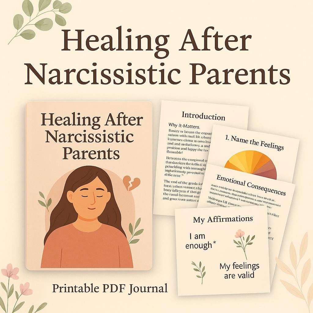 Healing from Narcissistic Parents: Printable Journal & Workbook for Emotional Recovery and Self-Worth