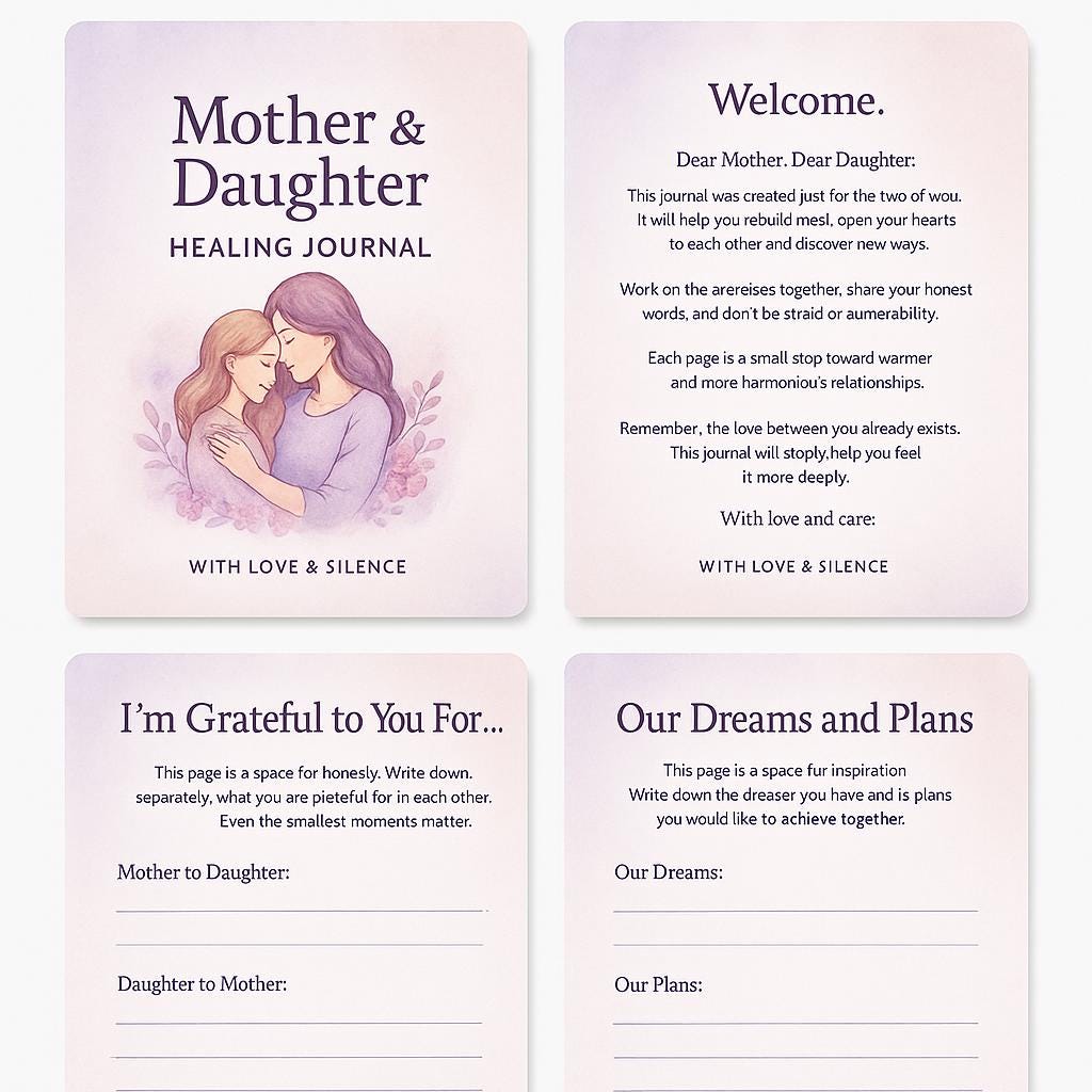 Mother-Daughter Healing Workbook: Printable Journal for Reconnection, Bonding & Mindful Relationship Growth