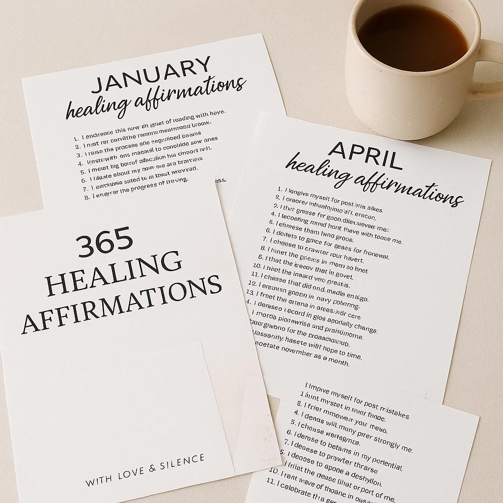 365 Daily Healing Affirmations: Printable Mindfulness Journal for Self-Love & Positive Mental Health