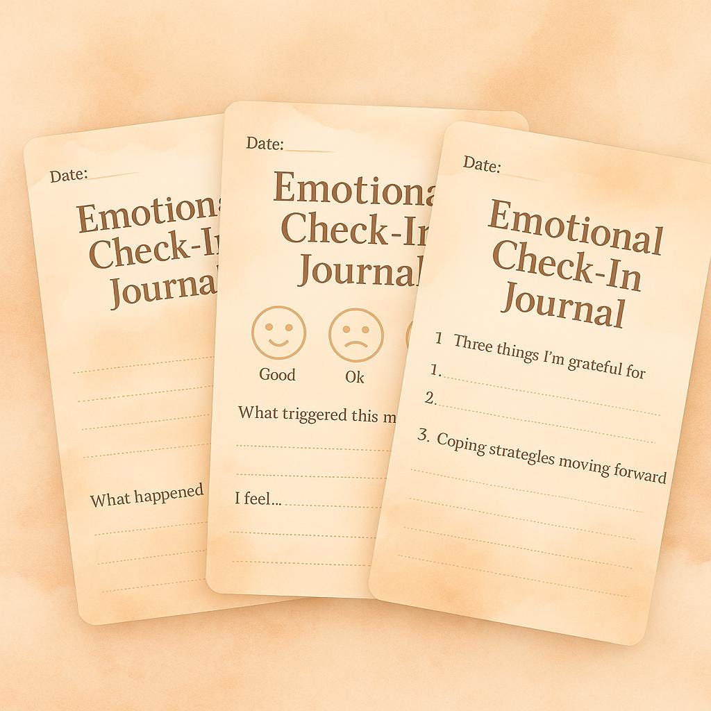 Daily Emotional Check-In Journal: Digital PDF Mood Tracker | Reflection Gift for Self-Care & Wellness