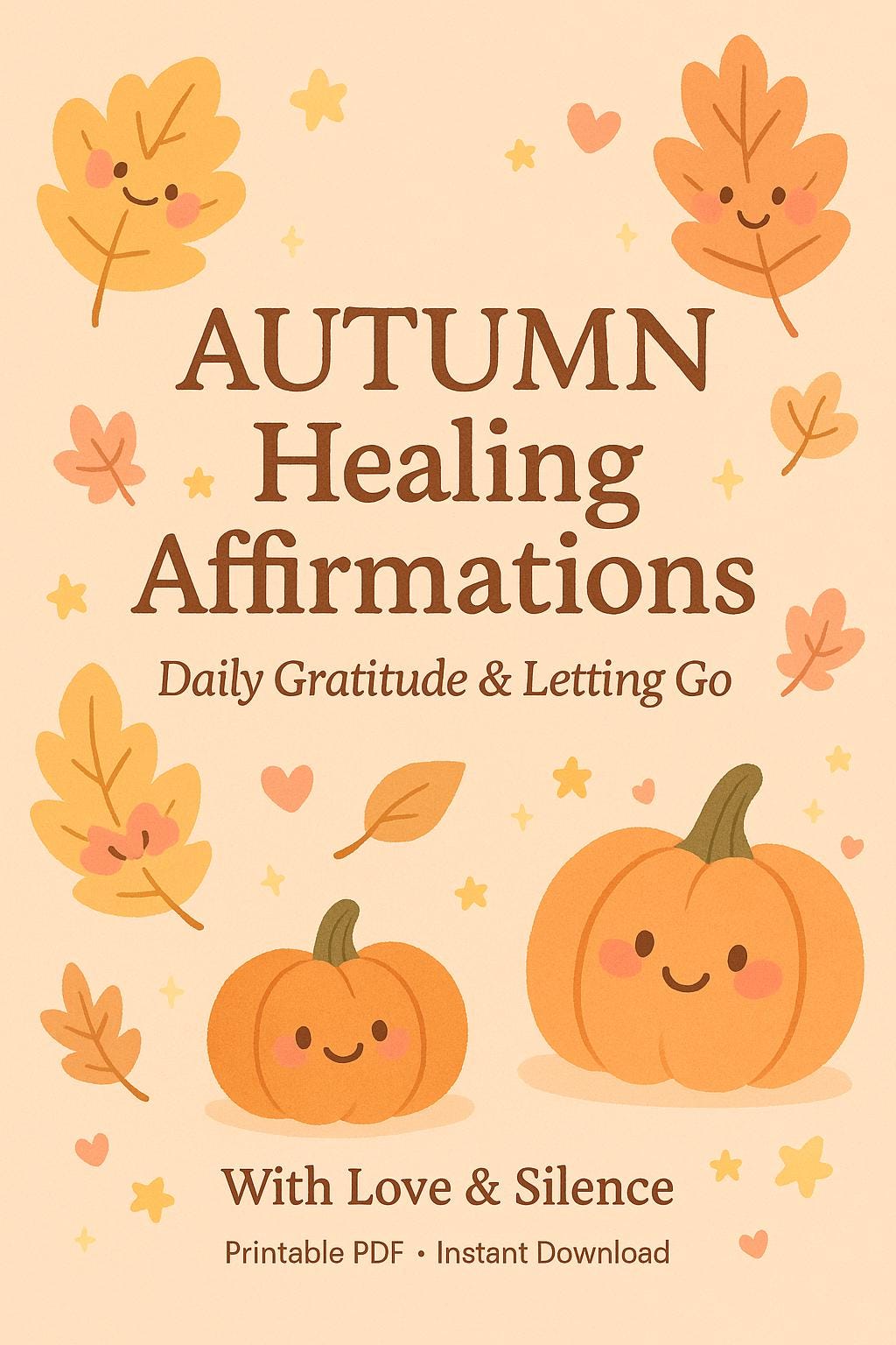 Autumn Healing Journal: Printable Self-Love, Mindfulness & Gratitude Affirmations for Fall Reflection