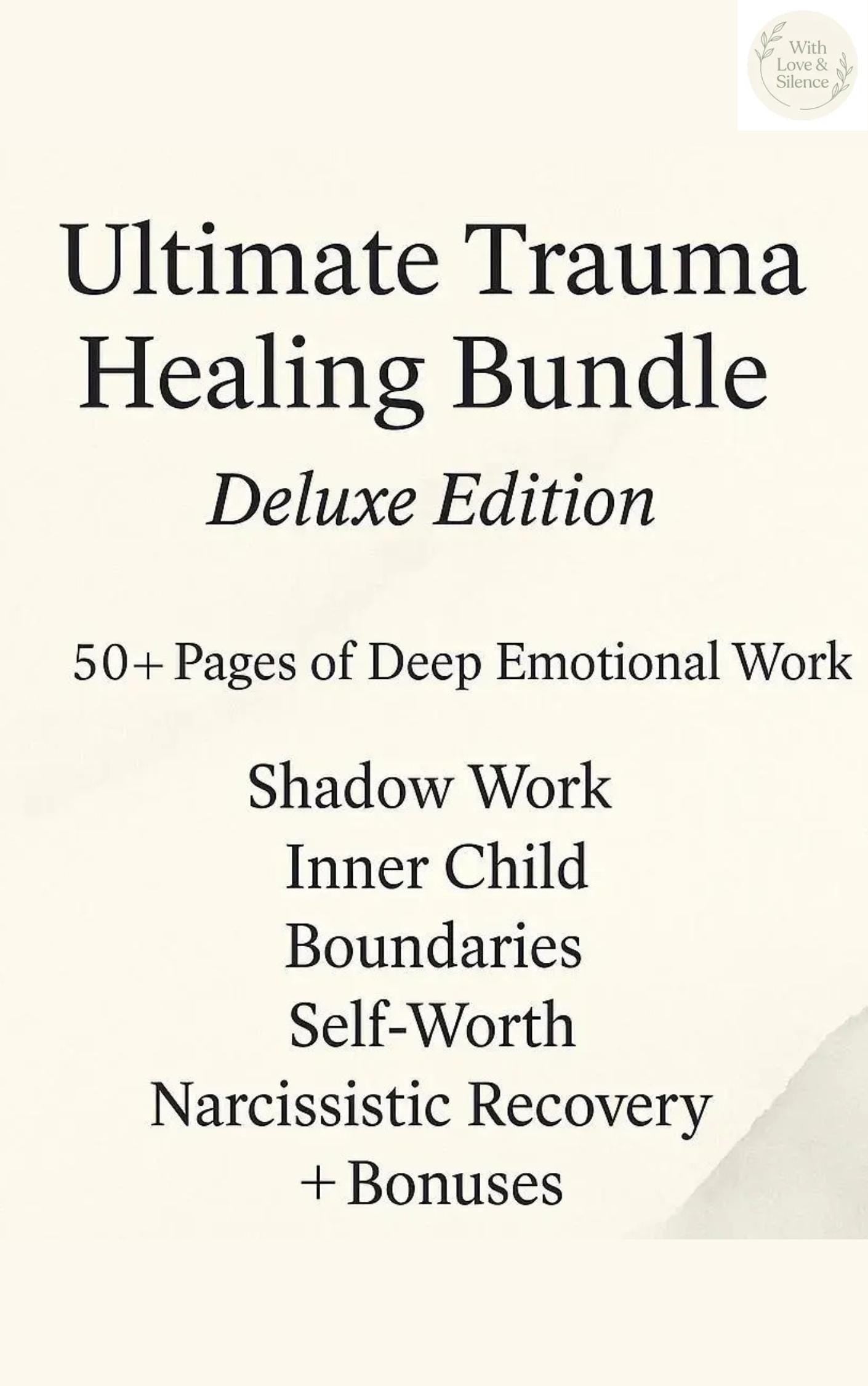Comprehensive Trauma Recovery Kit: Digital Self-Healing Journals, Therapy Worksheets & Printable PDFs