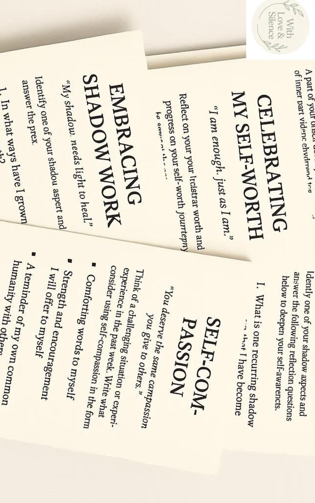 Trauma Recovery & Emotional Healing: Silent Self-Therapy Journal Printable PDF Workbook