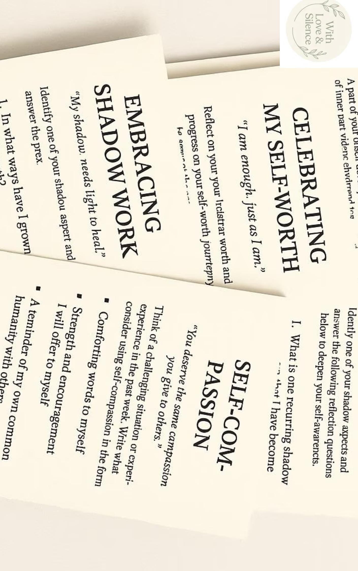 Trauma Recovery & Emotional Healing: Silent Self-Therapy Journal Printable PDF Workbook