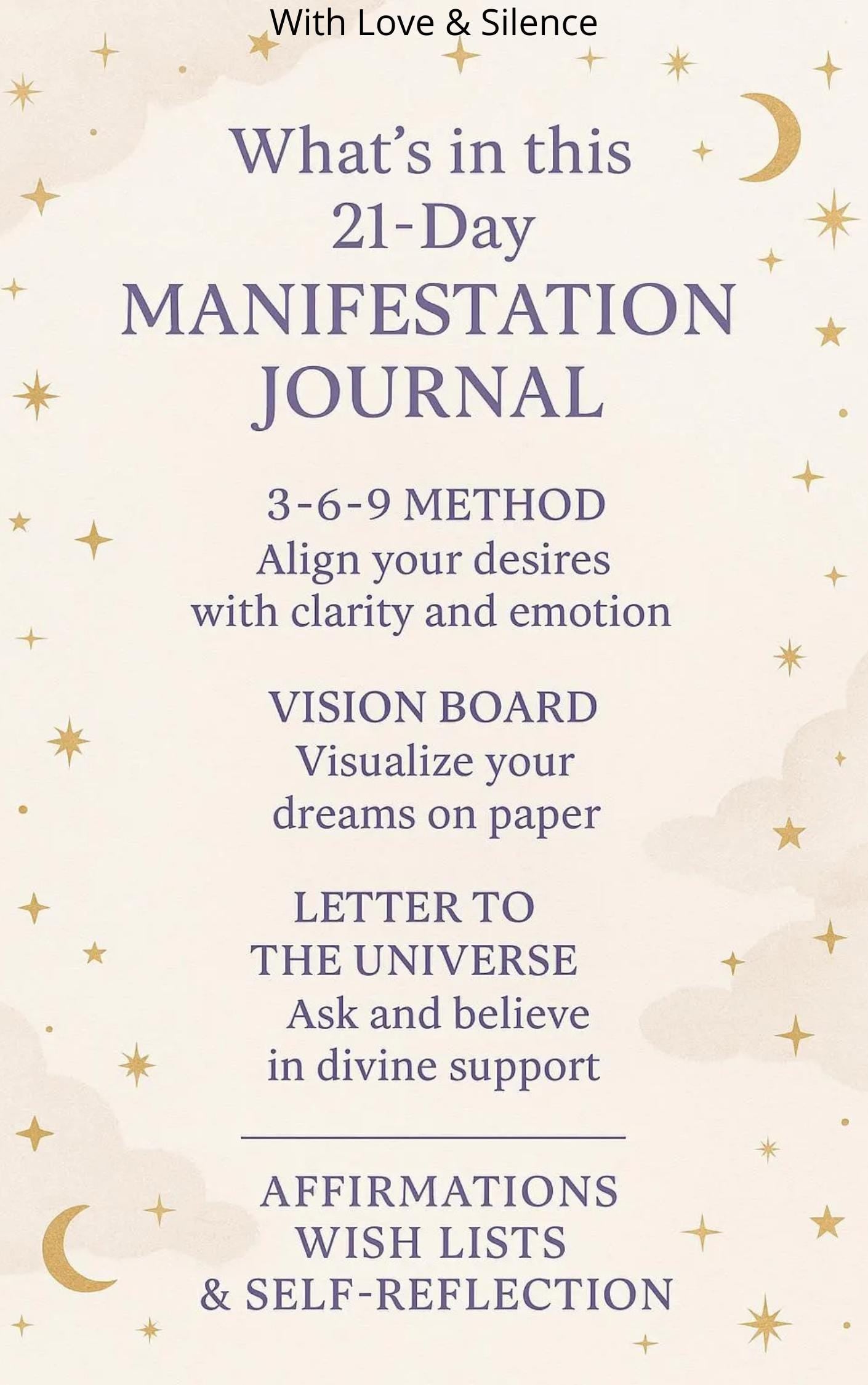 Manifest Your Dreams: 21-Day Law of Attraction Workbook with 369 Method, Vision Board, and Affirmations