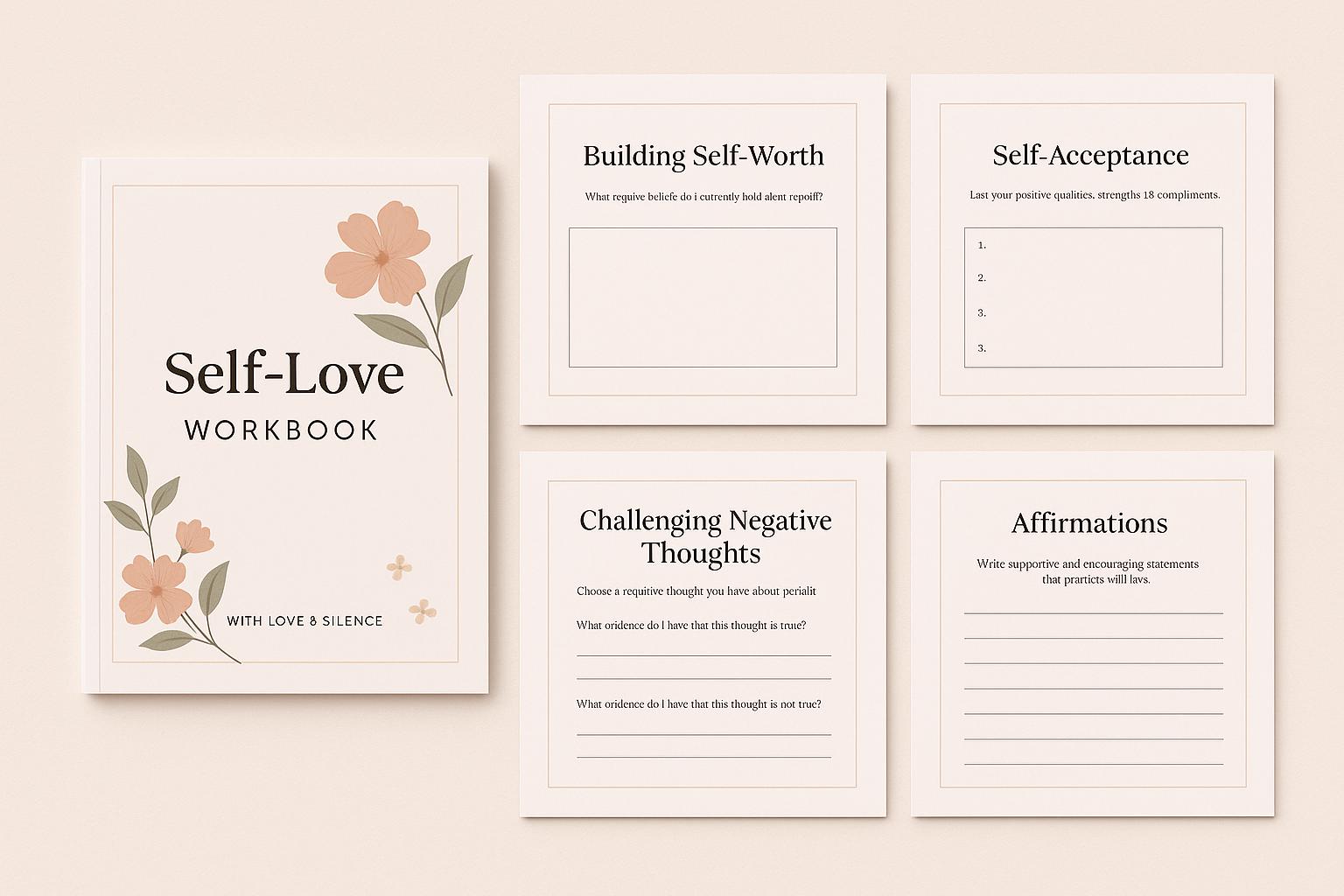 Self-Love & Emotional Healing Workbook: Printable PDF Journal for Personal Growth and Mental Wellness
