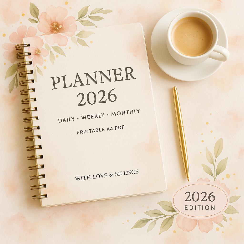 2026 Minimalist A4 Digital Planner & Calendar: Daily, Weekly, Monthly, Yearly Agenda PDF Printable