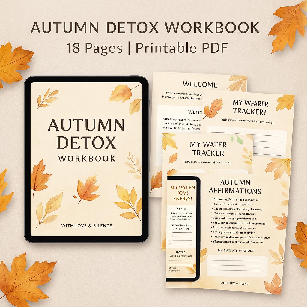 Autumn Detox Workbook: Fall Self-Care Journal for Emotional Reset & Mind Cleansing (15 Page PDF)