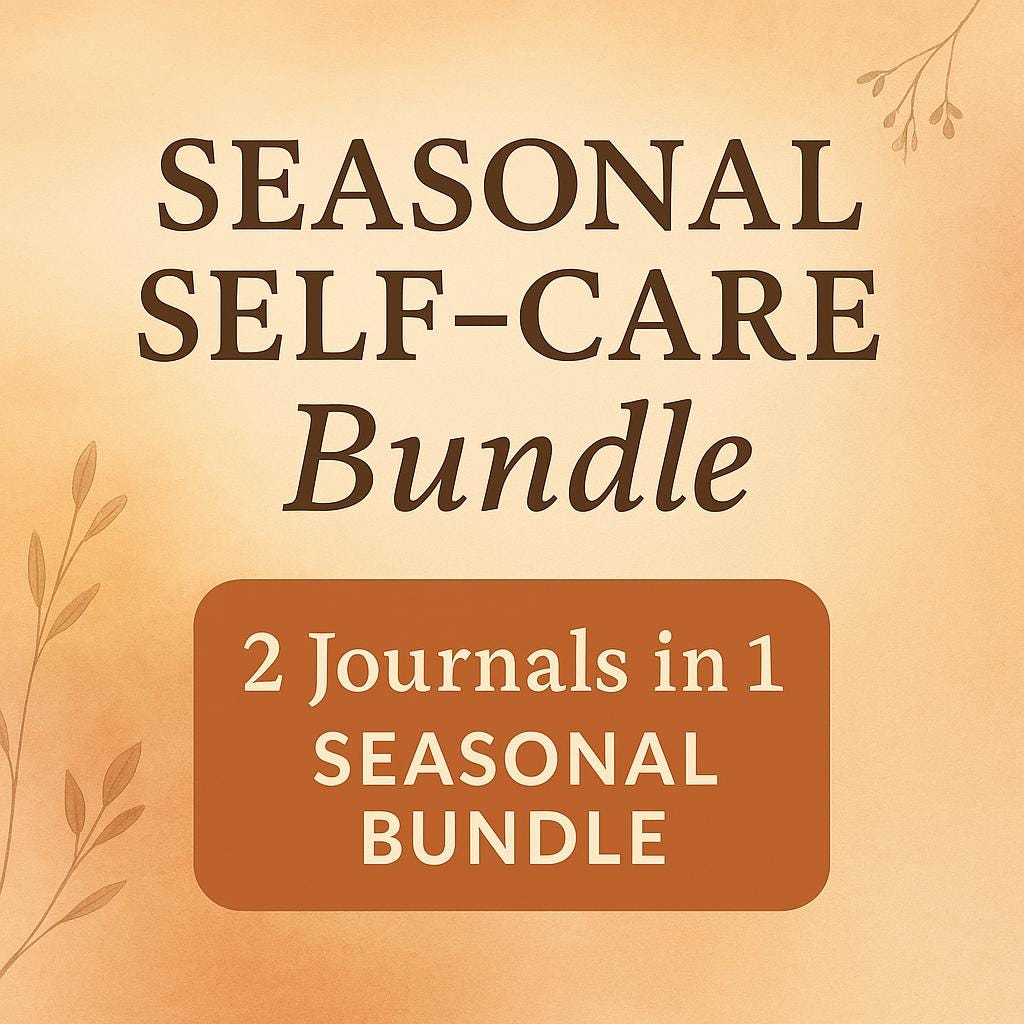 30-Day Seasonal Self-Care Bundle: Printable Mindfulness & Gratitude Journal for Daily Reflection