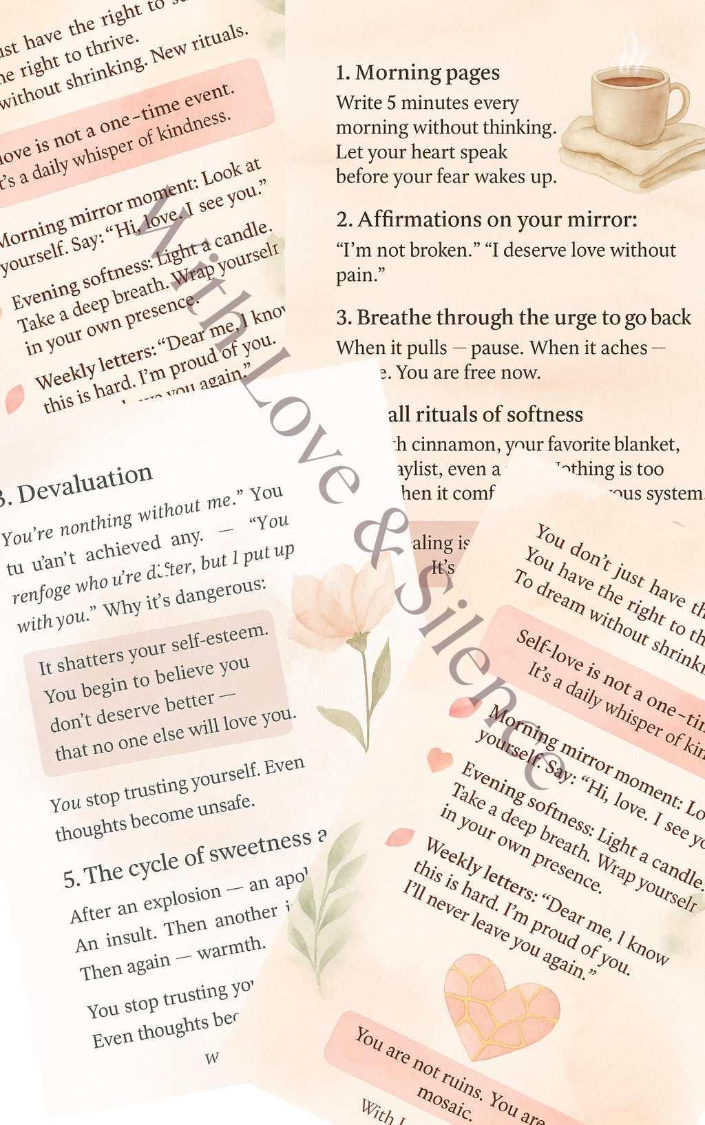 Healing After Toxic Love | Recovery Workbook for Women | Gentle Self-Healing Printable PDF Guide