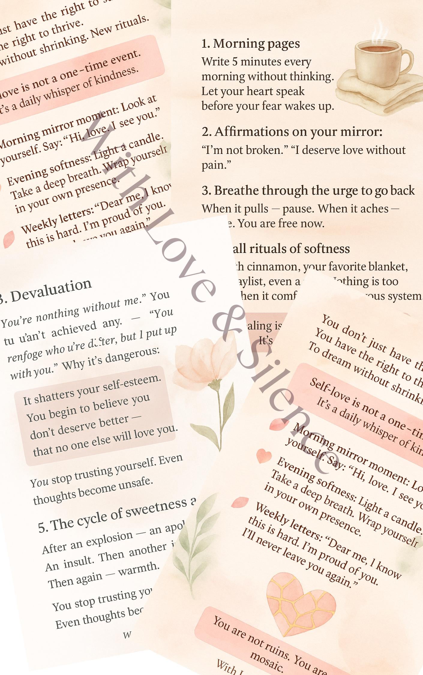 Healing After Toxic Love | Recovery Workbook for Women | Gentle Self-Healing Printable PDF Guide