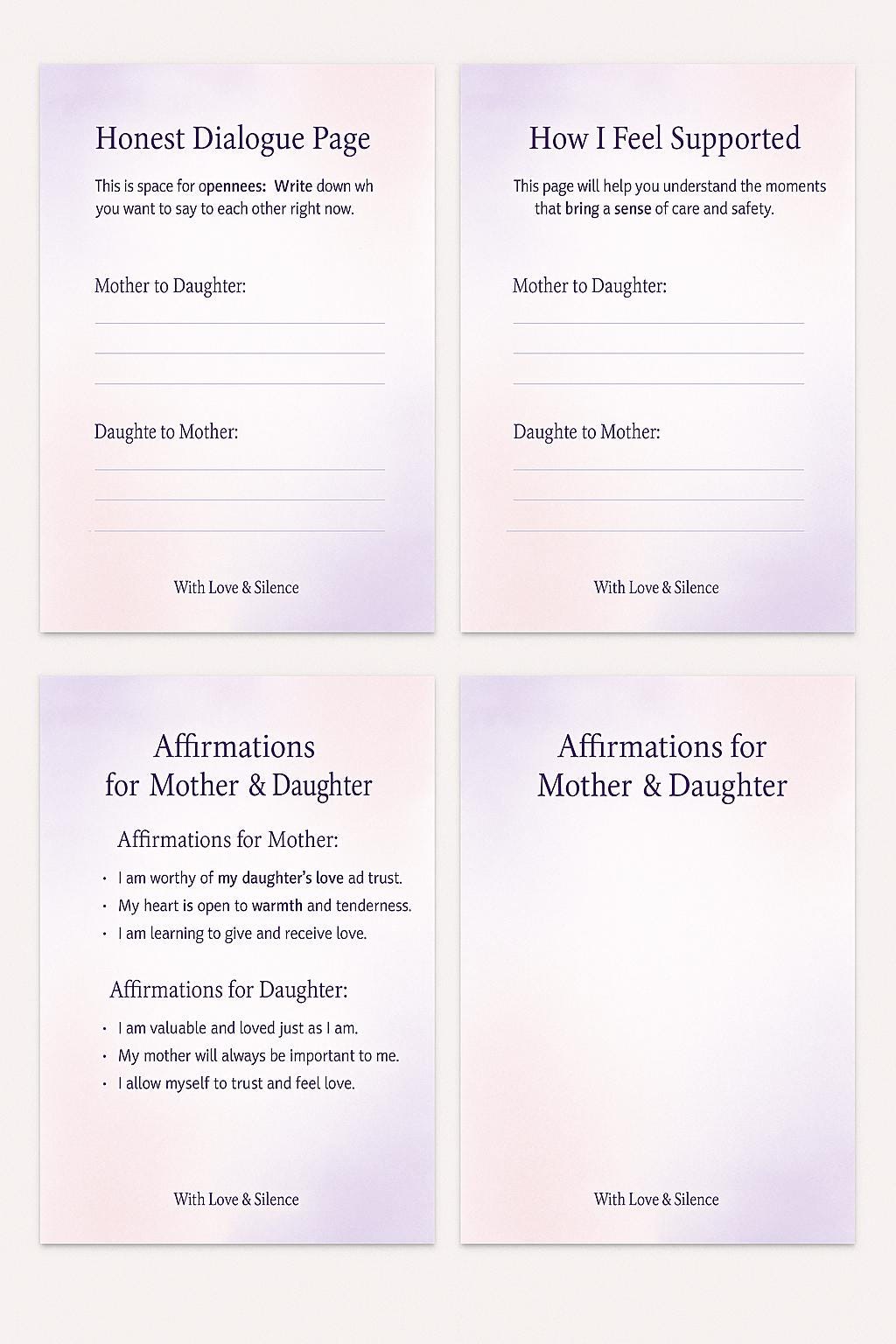 Mother-Daughter Healing Workbook: Printable Journal for Reconnection, Bonding & Mindful Relationship Growth