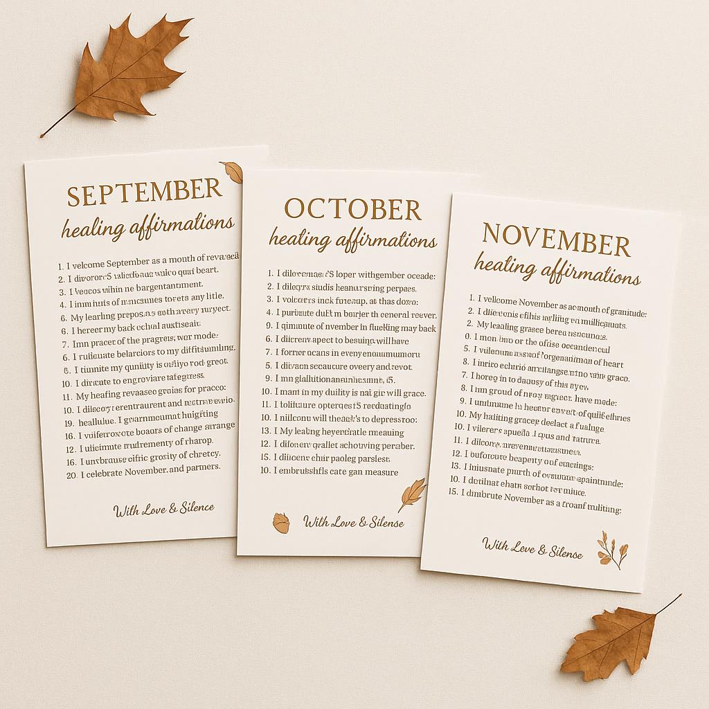 Autumn Healing Journal: Printable Self-Love, Mindfulness & Gratitude Affirmations for Fall Reflection