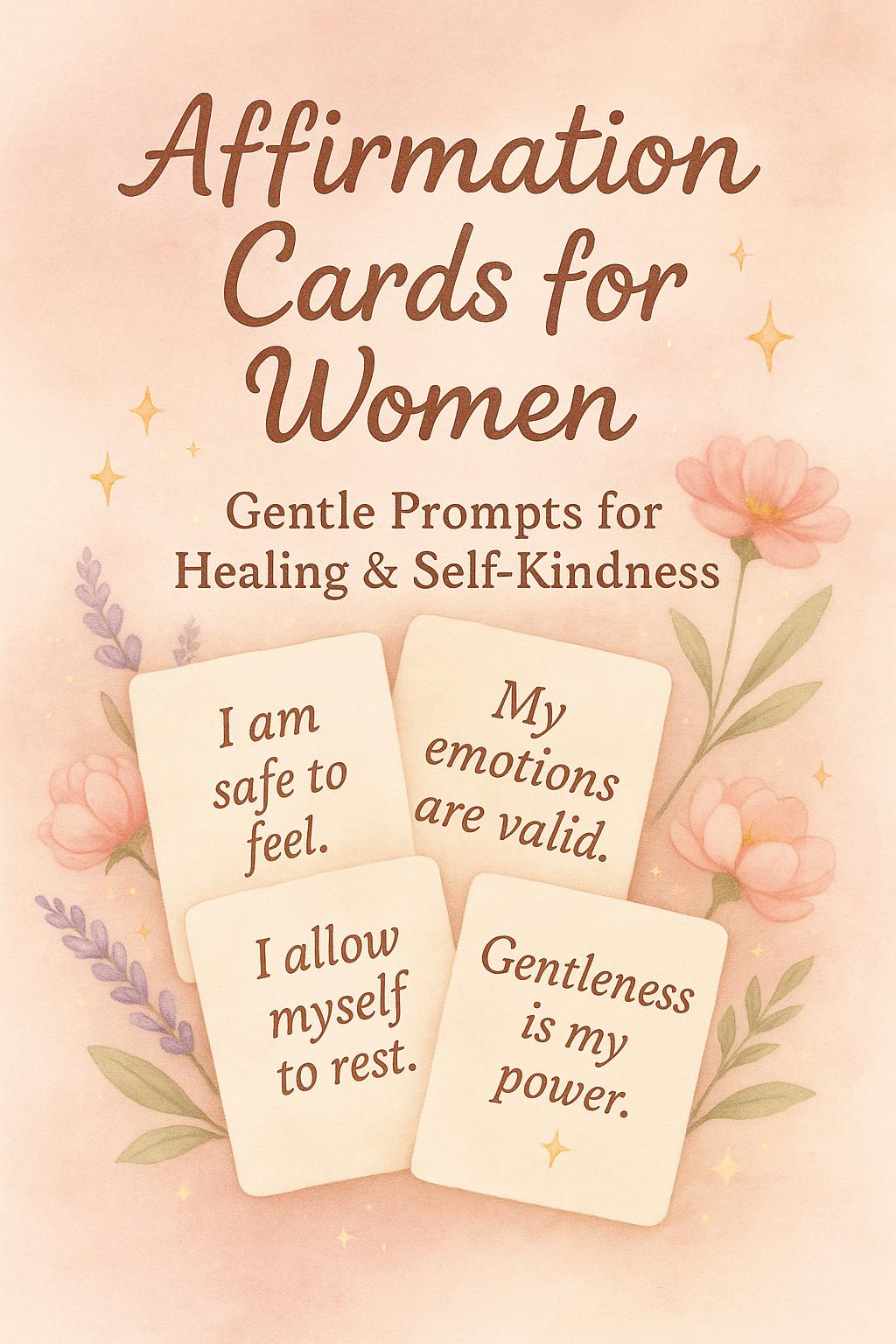 Empowering Printable Affirmation Cards: Self-Love & Mental Health Support for Women (15 PDF)