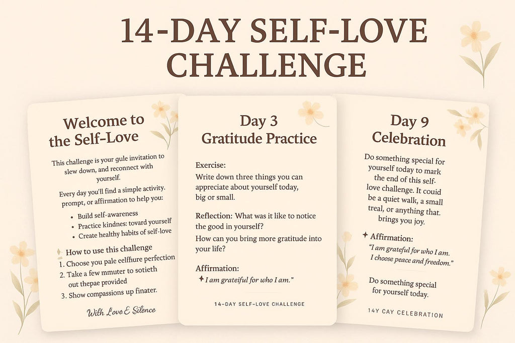 14-Day Self-Love Challenge | Printable Journal with Affirmations & Prompts | Digital Self-Care | Healing PDF Download