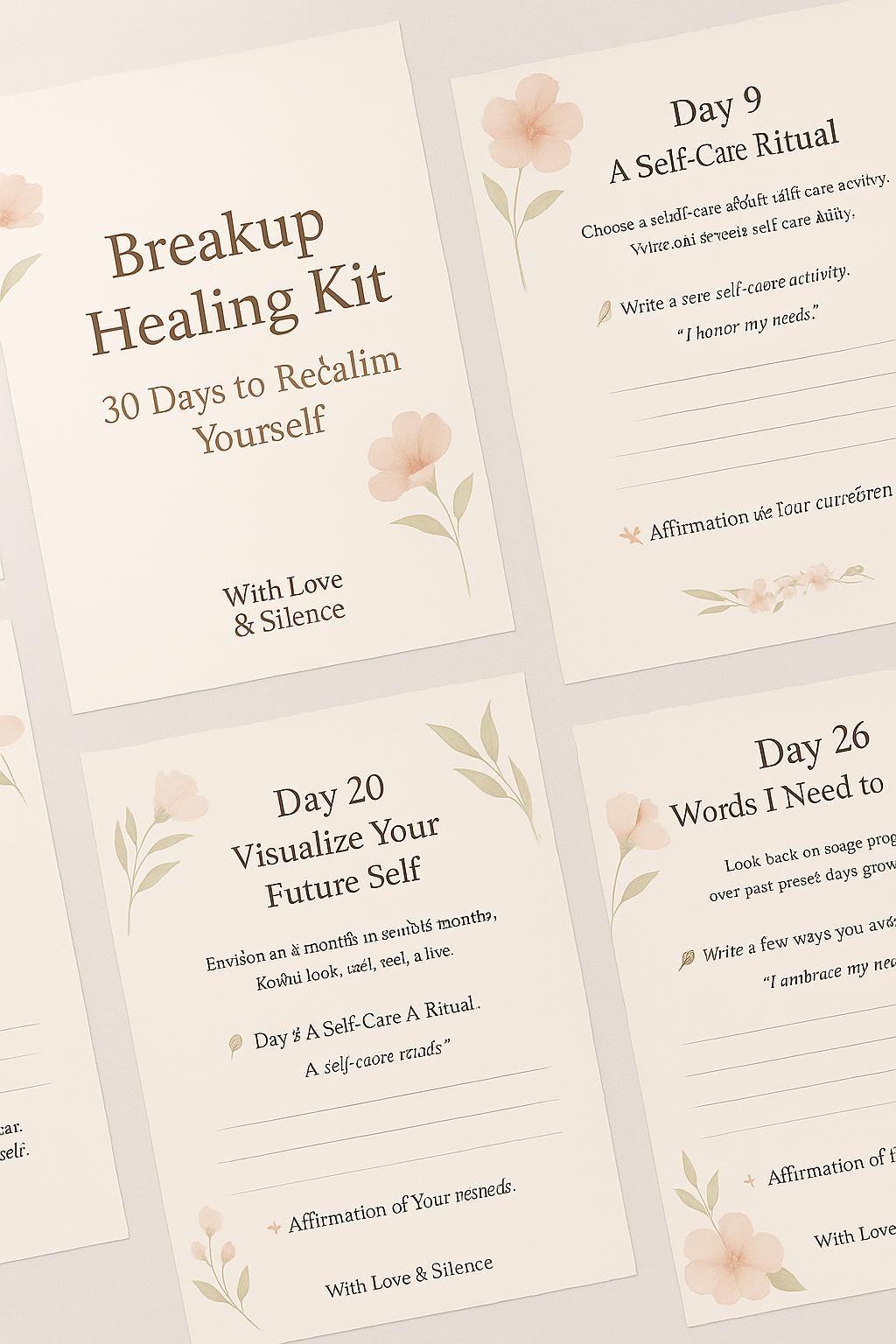 30-Day Breakup Recovery Journal: Self-Love Prompts, Affirmations & Guided Emotional Healing Workbook (PDF)