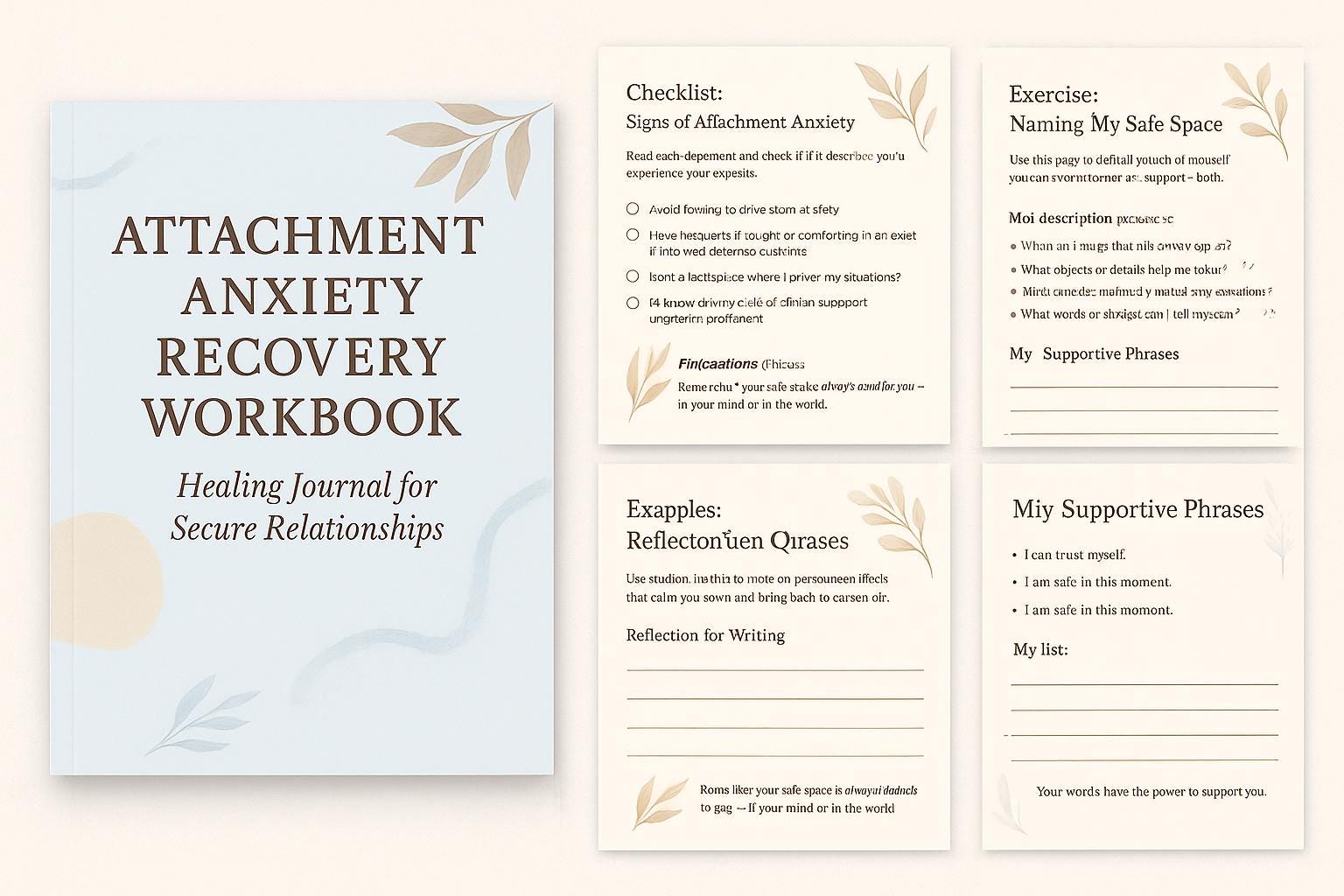 Attachment Anxiety Recovery Workbook | Healing Journal for Secure Relationships | 20 Pages PDF