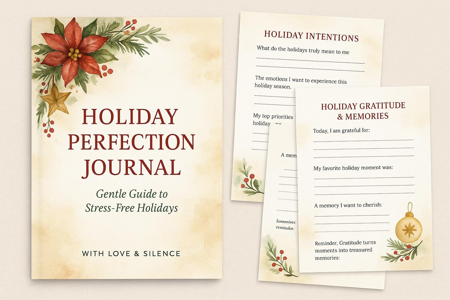 Festive Holiday Self-Care Journal: Printable Christmas Planner for Stress-Free Celebrations