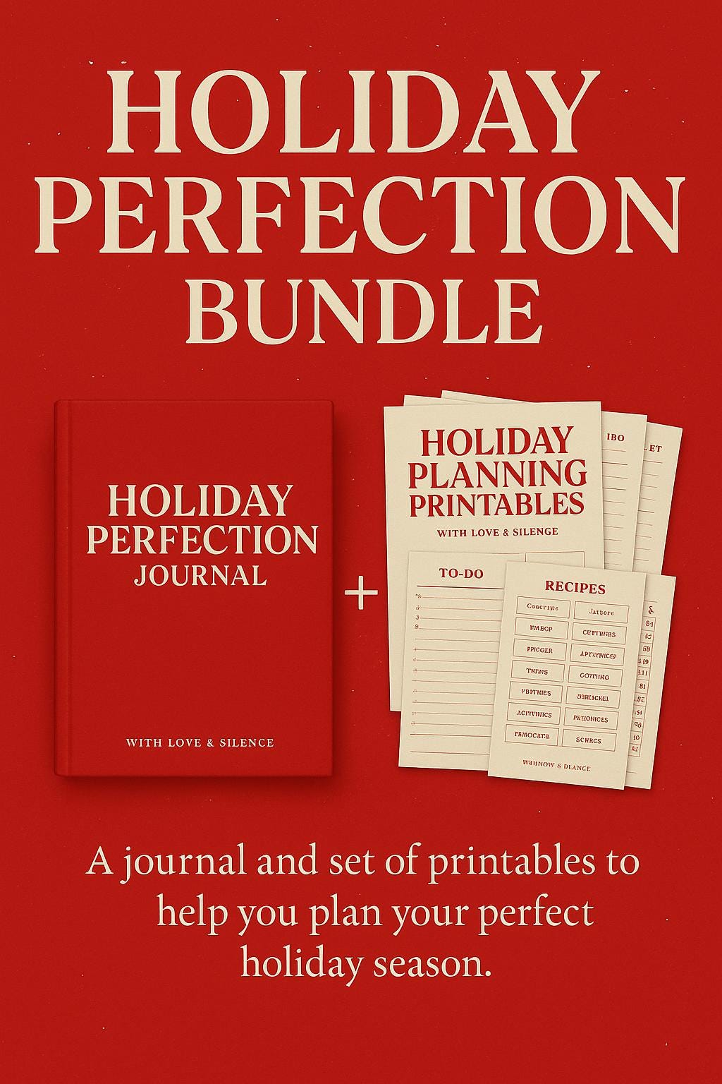 Holiday Healing Bundle: Christmas Gratitude & Perfection Journal - Printable Self-Care PDF Set