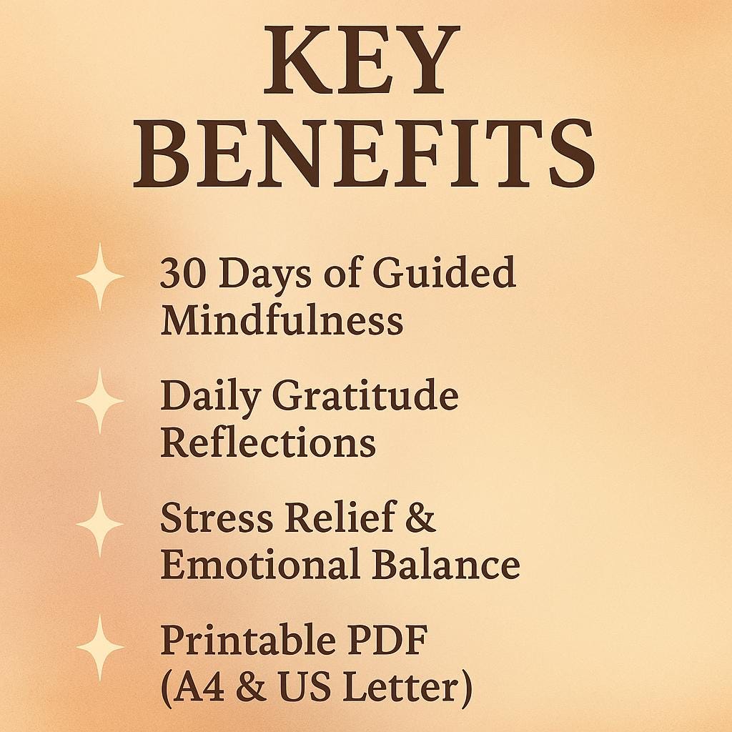 30-Day Seasonal Self-Care Bundle: Printable Mindfulness & Gratitude Journal for Daily Reflection