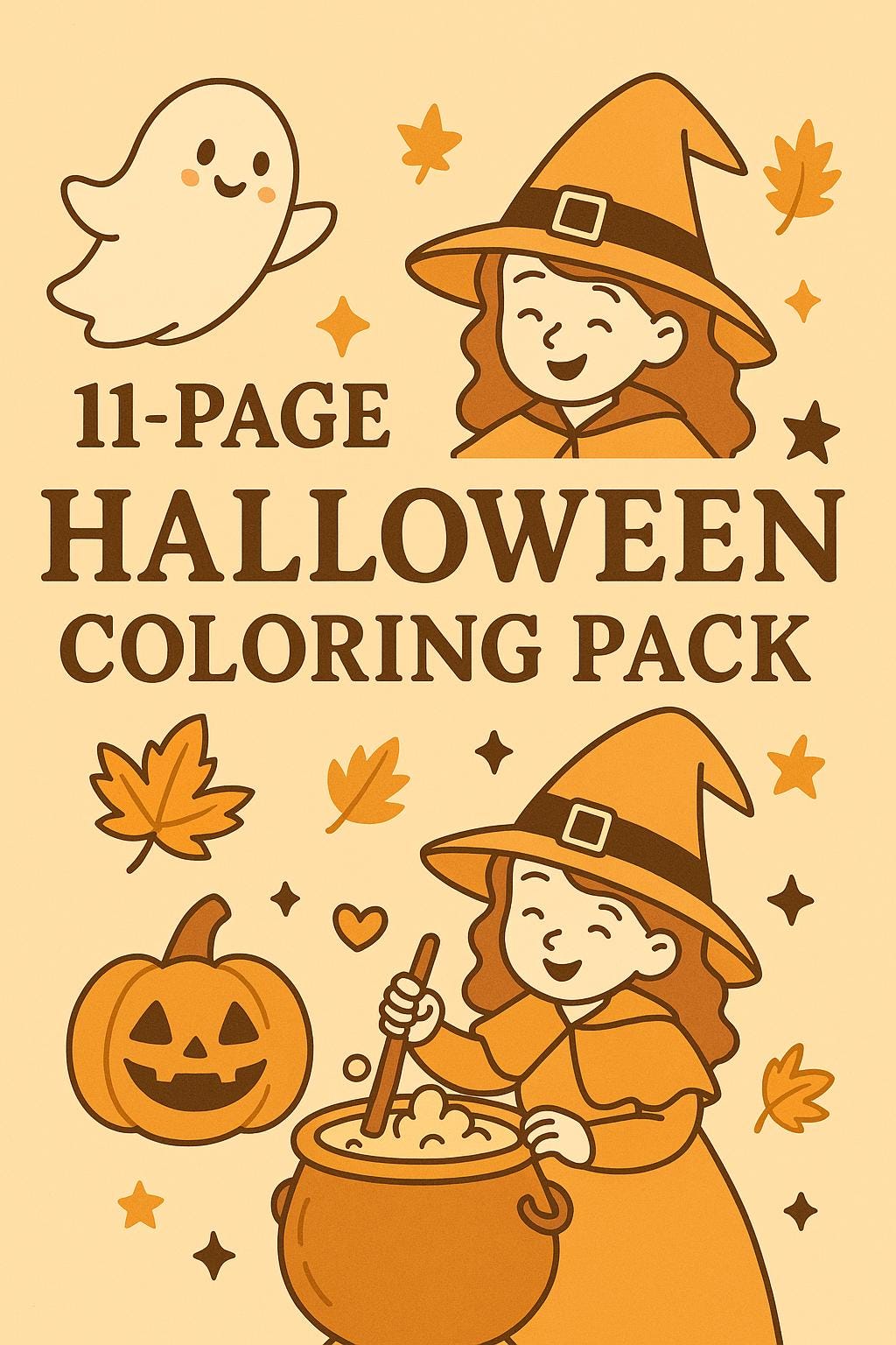 Halloween Printable Coloring Pages: Spooky Fun PDF for Kids & Adults - Instant Download