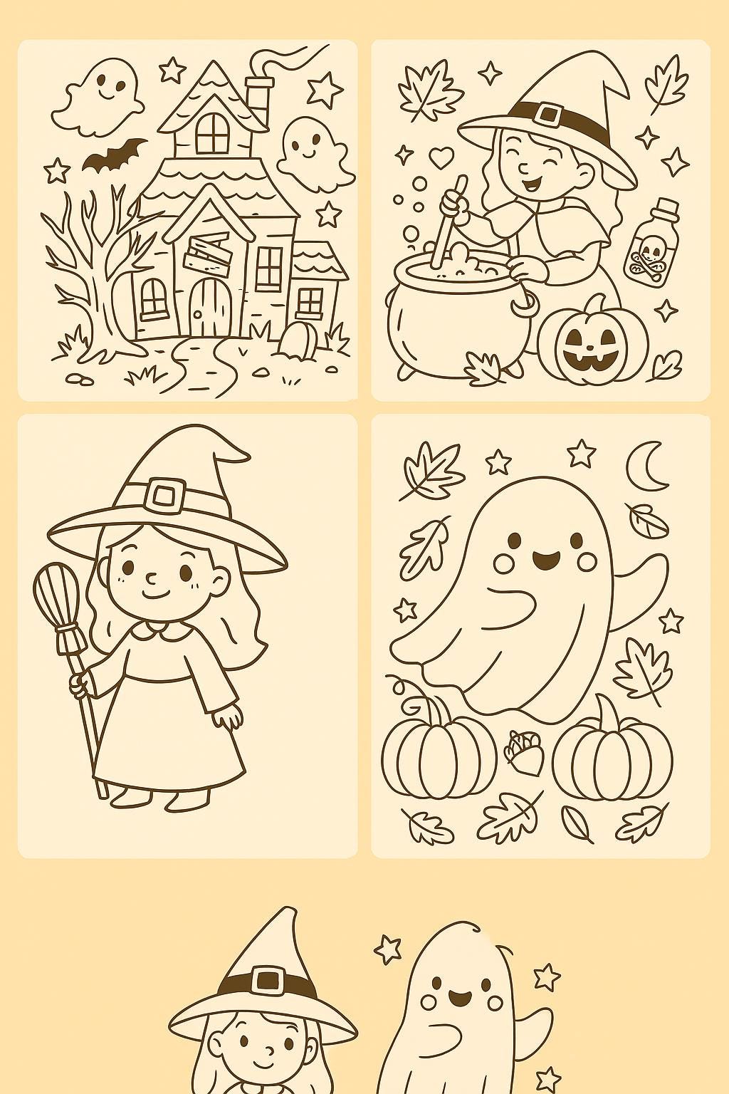 Halloween Printable Coloring Pages: Spooky Fun PDF for Kids & Adults - Instant Download