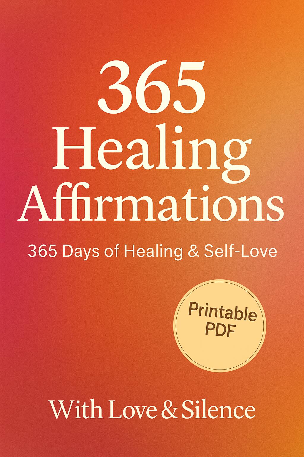 365 Daily Healing Affirmations: Printable Mindfulness Journal for Self-Love & Positive Mental Health