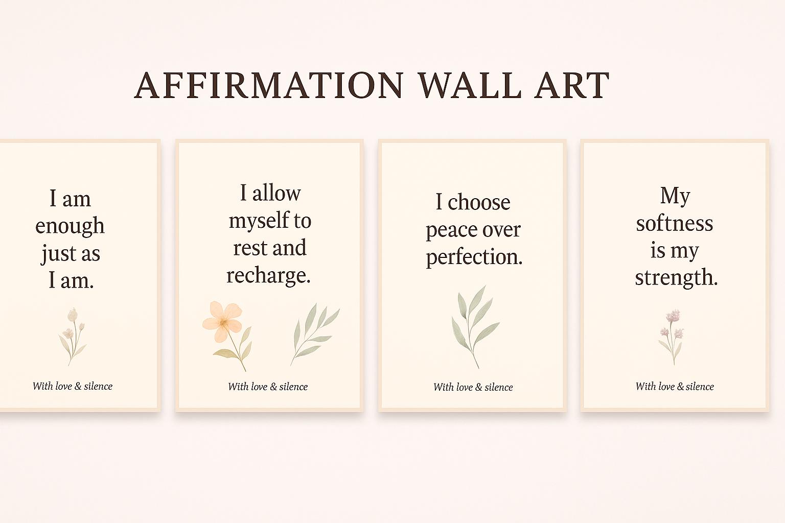 Printable Affirmation Wall Art | Positive Quote Posters | Minimalist Self-Care Prints | Digital Download (A4/A5)